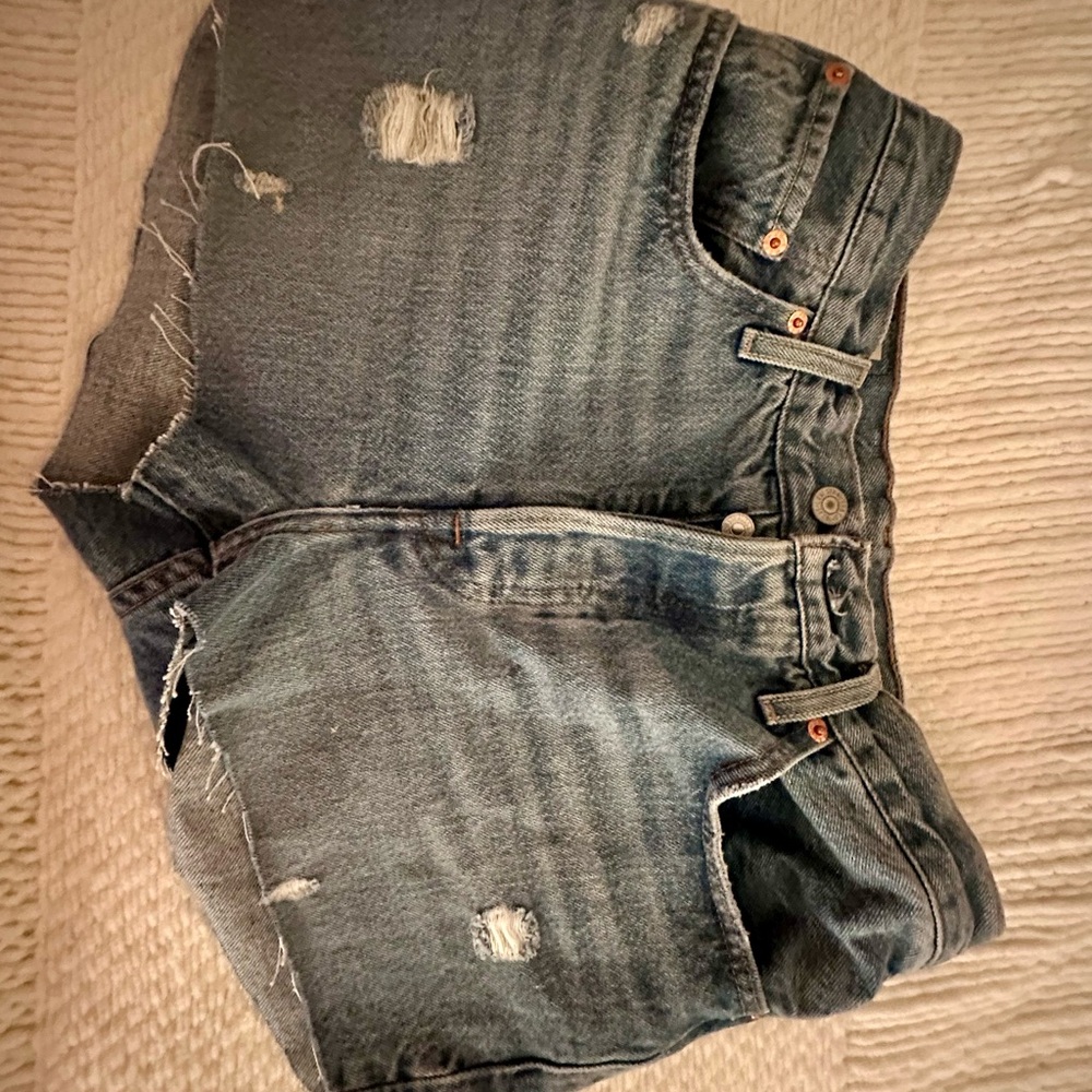 Levi's Men's Ripped Jeans cut into women’s shorts